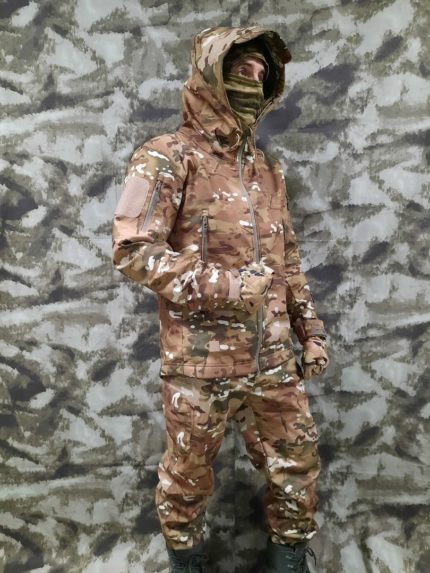 Костюм тактический Softshell, мультикам, спереди